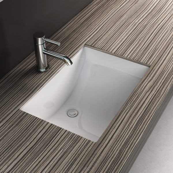 Cantrio Koncepts 14.83'' White Vitreous China Rectangular Undermount